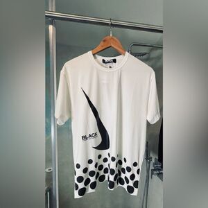 Nike Dryfit Workout Shirt - Black White - Comme des Garçons Teeshirt Y2k - Large
